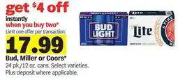 Meijer Bud, Miller or Coors offer