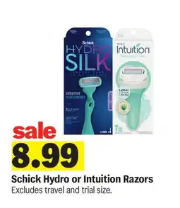 Meijer Schick Hydro or Intuition Razors offer