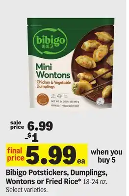 Meijer Bibigo Potstickers, Dumplings, Wontons or Fried Rice offer