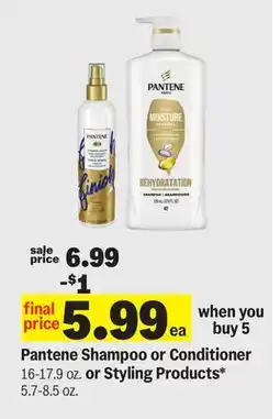 Meijer Pantene Shampoo or Conditioner 16-17.9 oz. or Styling Products* 5.7-8.5 oz offer