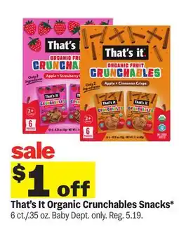 Meijer That's It Organic Crunchables Snacks offer