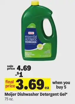 Meijer Meijer Dishwasher Detergent Gel offer