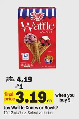 Meijer Joy Waffle Cones or Bowls offer
