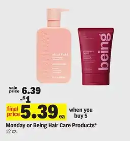 Meijer Monday or Being Hair Care Products offer