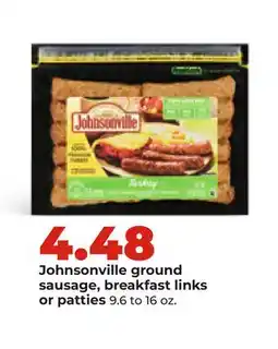 Hy-Vee Johnsonville ground sausage, breakfast links or patties offer