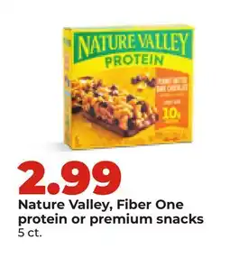 Hy-Vee Nature Valley, Fiber One protein or premium snacks offer