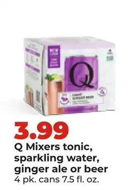 Hy-Vee Q Mixers tonic, sparkling water, ginger ale or beer offer