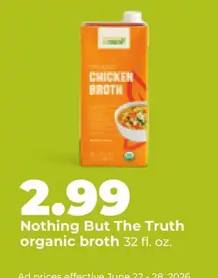 Hy-Vee Nothing But The Truth organic broth offer