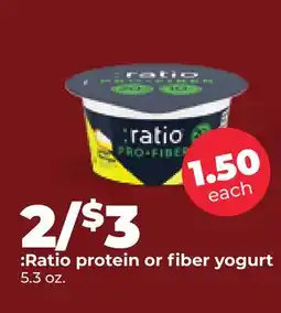 Hy-Vee :Ratio protein or fiber yogurt offer