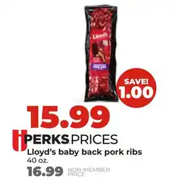 Hy-Vee Lloyd's baby back pork ribs offer