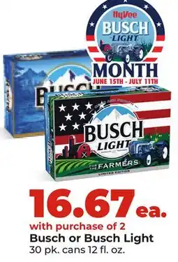Hy-Vee Busch or Busch Light offer