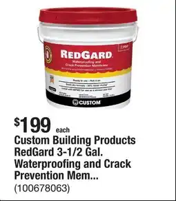 The Home Depot Custom Building Products RedGard 3-1/2 Gal. Waterproofing and Crack Prevention Membrane offer
