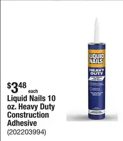 The Home Depot Liquid Nails 10 oz. Heavy Duty Construction Adhesive offer