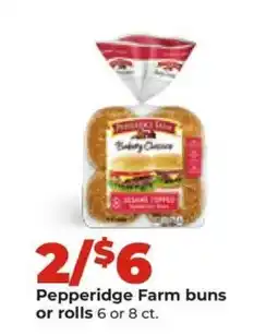 Hy-Vee Pepperidge Farm Buns or Rolls offer
