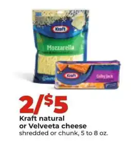 Hy-Vee Kraft natural or Velveeta cheese offer