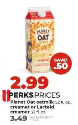 Hy-Vee Planet Oat oatmilk or creamer or Lactaid creamer offer