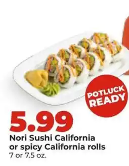 Hy-Vee Nori Sushi California or spicy California rolls offer