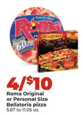 Hy-Vee Roma original or Personal Size Bellatoria pizza offer