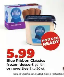Hy-Vee Blue Ribbon Classics frozen dessert offer