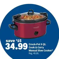 Meijer Crock-Pot 6 Qt. Cook & Carry Manual Slow Cooker offer
