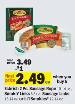 Meijer Eckrich 2 Pc. Sausage Rope, Smok-Y Links, Sausage Links or Li’l Smokies offer