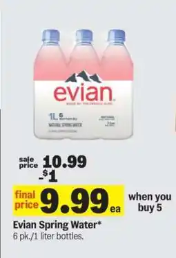 Meijer Evian Spring Water offer