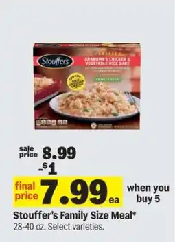 Meijer Stouffer's Family Size Meal offer