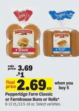 Meijer Pepperidge Farm Classic or Farmhouse Buns or Rolls offer