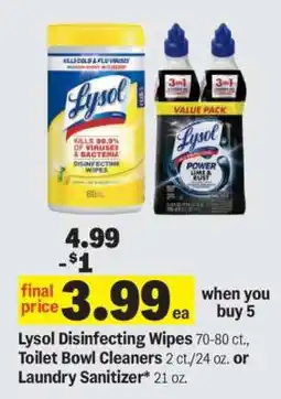 Meijer Lysol Disinfecting Wipes, Toilet Bowl Cleaners, or Laundry Sanitizer offer
