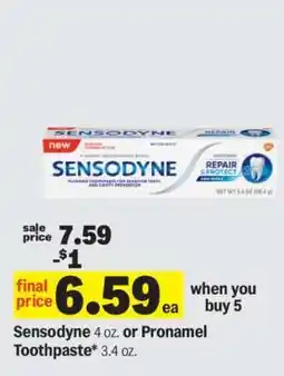Meijer Sensodyne or Pronamel Toothpaste offer