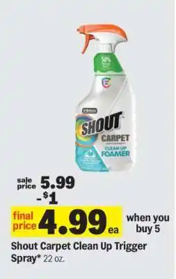 Meijer Shout Carpet Clean Up Trigger Spray offer