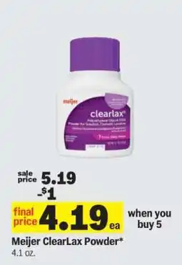 Meijer Meijer Clearlax Powder offer