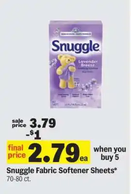 Meijer Snuggle Fabric Softener Sheets offer