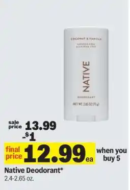 Meijer Native Deodorant offer