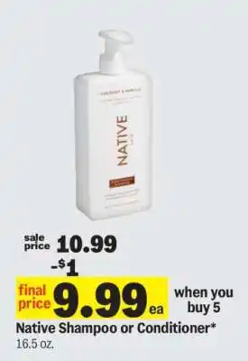 Meijer Native Shampoo or Conditioner offer
