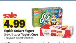 Meijer Yoplait GoGurt Yogurt or Yogurt Cups offer