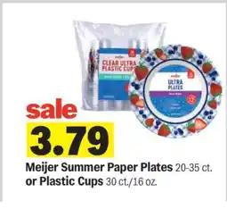 Meijer Meijer Summer Paper Plates or Plastic Cups offer