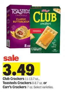 Meijer Club Crackers, Toasteds Crackers, or Carr’s Crackers offer