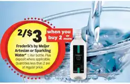 Meijer Frederik's by Meijer Artesian or Sparkling Water offer