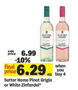 Meijer Sutter Home Pinot Grigio or White Zinfandel offer