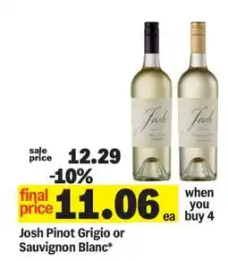 Meijer Josh Pinot Grigio or Sauvignon Blanc offer