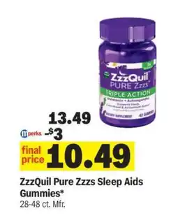Meijer ZzzQuil Pure Zzzs Sleep Aids Gummies offer