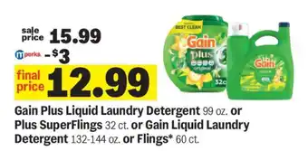 Meijer Gain Plus Liquid Laundry Detergent offer