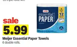 Meijer Meijer Essential Paper Towels offer