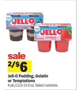 Meijer Jell-O Pudding, Gelatin or Temptations offer