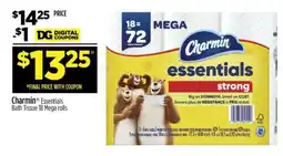 Dollar General Charmin Essentials Bath Tissue 18 Mega rolls offer