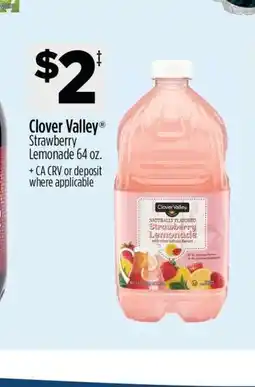 Dollar General Clover Valley Strawberry Lemonade 64 oz offer