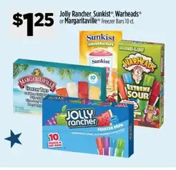 Dollar General Jolly Rancher, Sunkist , Warheads or Margaritaville Freezer Bars 10 ct offer