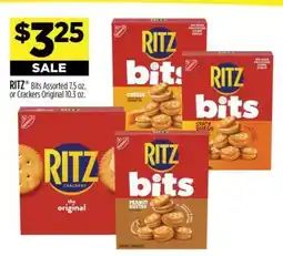 Dollar General RITZ Bits Assorted 7.5 oz. or Crackers Original 10.3 oz offer