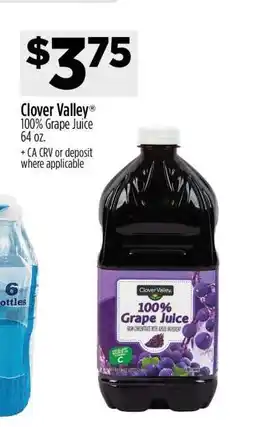 Dollar General Clover Valley 100% Grape Juice offer